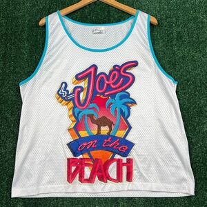 Vintage Camel Smokin Joe's On The Beach Basketball Jersey Boxy L OSFA White 90s